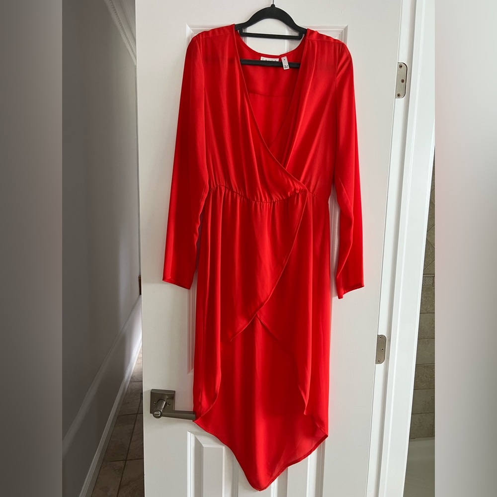 NWOT!! Leith Elegant Chiffon Red Wrap Dress